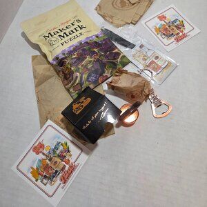 Tito's Handmade vodka accessories and Makers Mark puzzle